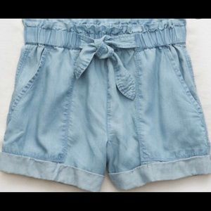 Aerie Light Blue Belted Soft Shorts